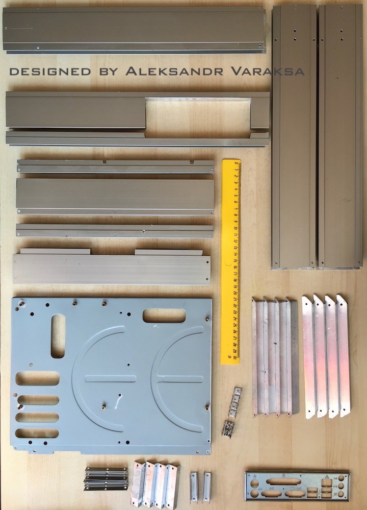 Parts overview of the NEXT-ATX case