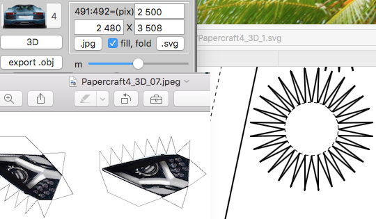 Resulting paper model prints example made using Papercraft4 3D