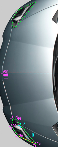 Symmetry line on a car in Papercraft4 3D