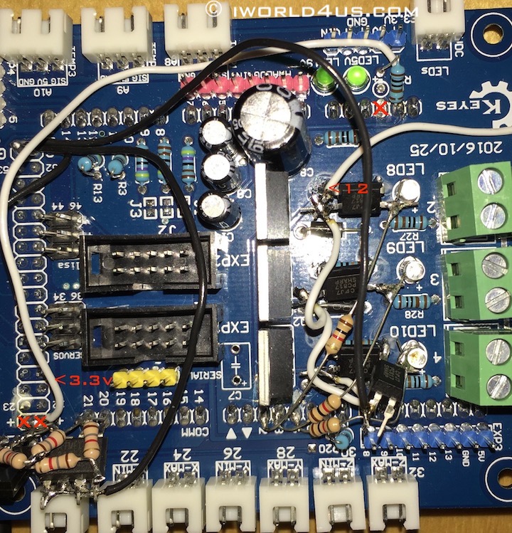 Shows pin locations for instructions above
