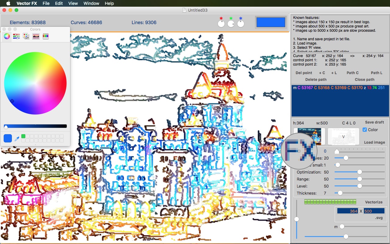 Screenshot of Vector FX app